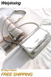 Weiyinxing Square Women Shoulder Bag 2023 New Fashion Silver Bolso Mujer Chain Crossbody Bag Female Y2k Daily Shopping Sac A Main