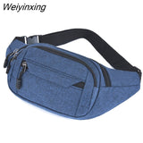 Weiyinxing Men Women Waist Bag Casual Fanny Pack Purse Large Phone Belt Bag Pouch Canvas Outdoor Travel Phone Bag Banana Hip Bags