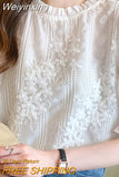 Weiyinxing Women Blouse Short Sleeve Embroidery Lace Chiffon Blouse Shirt Blouse Women Blusas Mujer De Moda 2023 Blouses Femme E950