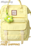 Weiyinxing Female Yellow Laptop College Backpack Fashion Lady Kawaii Book Bag Cool Women Nylon Student Backpack Girl Cute School Bag