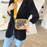 Weiyinxing Clear Crossbody Bags for Women Men Stadium Approved Transparent Shoulder Handbag Small Square Phone Bag Outdoor Wallet Purse