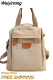 Weiyinxing Student Waterproof Backpack Female Women Vintage School Bag Girl ladies Nylon Backpack Long handle Book Bag Fashion Teenage