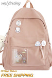 weiyinxing Fashion Girls School Bag Cute Simple Design Cotton Women Backpack Student Laptop Rucksack Femal Kawaii Travel Mochila