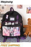 Weiyinxing Harajuku Girl Student Backpack Female College Style Lovely Korean Retro Fashion Schoolbag Large Capacity Messenger Bag