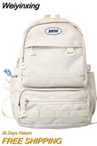 Weiyinxing Women's Backpack Solid Color Female Multi-pocket Big Woman Travel Bag High Quality Schoolbag for Teenage Girl Boy Book Knapsack