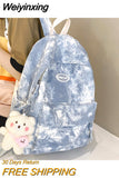 Weiyinxing Dyeing Design Women Backpack Kawaii Nylon Book Bag Female Mochila School Backpack for Teenage Girl Travel Rucksack