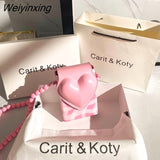 Weiyinxing Sweet Cool Pink Heart Shoulder Bag Y2k Handbag Coin Purse Mobile Phone Bag Cute Side Bag Commuter Bag Women's Bag