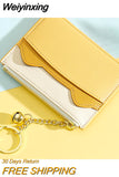 Weiyinxing Cat Ears Design Women Mini ID Card Holders Business Credit Card Holder PU Leather Slim Bank Card Case Organizer Wallet Bell