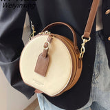 Weiyinxing YIDE 2023 New Popular Bag Women Fation Soft Handbag Designer PU Leather Women's Handbag Retro Lock Crossbody Bag Round Tote