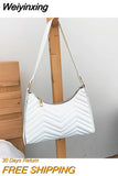 Weiyinxing Fashion Armpit Bags Lady's HandBag PU Leather Diamond Lattice One Shoulder Bag 2023 Summer New Korean Style French Stick Bag