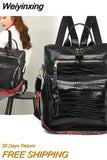 Weiyinxing New ALLIGATOR Pattern Woman Backpack Fashion Ladies Travel Rucksack College Student Bagpack
