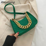 Weiyinxing New Casual Texture Retro Chain One Shoulder Underarm Bag Luxury Designer Handbag Bags for Women Fashion Bolsos Para Mujer