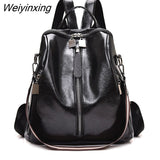 Weiyinxing Women Leather Backpacks High Quality 2023 Female Vintage Backpack Travel Shoulder Bag Mochilas Feminina School Bags For Girls