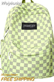 Weiyinxing Plaid School Bag Trendy Female Laptop College Backpack Ladies Lattice Book Bags Fashion Women Cute Harajuku Backpack Kawaii