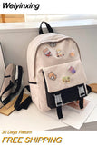 Weiyinxing Girls Nylon Backpack INS Fashion Waterproof Backpack Teenager Cute Student School Bag Lady Large Capacity Simple Travel Bag