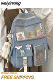 weiyinxing Kawaii Nylon Women Backpack Fashion Waterproof Rucksack for Teen Girls School Bag Cute Student Bookbag Travel Mochila