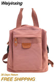 Weiyinxing Student Waterproof Backpack Female Women Vintage School Bag Girl ladies Nylon Backpack Long handle Book Bag Fashion Teenage