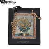 Weiyinxing Black Women's Bags Big capacity Printing Tote Bag Lady Handbags Women's Shoulder Bag Chains Bag 2023 Luxury Bag Designer
