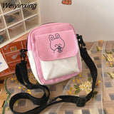 Weiyinxing Shoulder Women's Bag Small Korean Fashion Messenger Crossbody Bag for Girl Students Cotton Cloth Female Handbags Bolsas