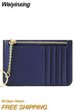 Weiyinxing Color Card Holder for Women Super Thin Small Female Wallet Pu Leather Mini Business ID Credit Card Case Women's KeyChain