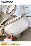 Weiyinxing Women Waist Packs White Purse Leather Fanny Letter Belt Bags Shoulder Messenger Female Wallet Fashion Chest Crossbody Bag Pouch 0409