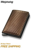 Weiyinxing Men women smart wallet Credit Bank card holder fashion purse Aluminum alloy Business Casual Mini wallet Brand PU Purse