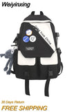 Weiyinxing Female Harajuku College Bag Trendy Fashion Ladies Badge Backpack Men Women Student Bag Girl Boy Travel School Backpack Book