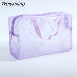 Weiyinxing Pc PVC Transparent Cosmetic Bag Clear Makeup Bag for Women Girl Waterproof Zipper Beauty Case Travel Toiletry Bags Handbag