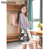 Weiyinxing Luxury Handbag Women Stitching Wild Messenger Bags Designer Brand Plaid Shoulder Bag Female Ladies Totes