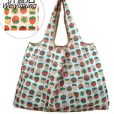 Weiyinxing Reusable Grocery Shopping Bag Ladies Tote 50lb Fashion Pocket Shoulder Bag Foldable Eco Bag Washable