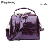 Weiyinxing YIDE New Designer Women's Handbags Quality Oil Pu Women Messenger Bag Crocodile Pattern Patent Leather Shoulder Bags Ladies