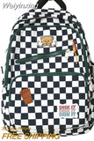 Weiyinxing Harajuku Plaid Student Bag Girl Travel Book Backpack Trendy Female Laptop College Backpack Fashion Women Nylon School Bag