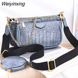 Weiyinxing Sets For Women Handbag PU Leather Shoulder Messenger Bags Mini Female Underarm Bag Ladies Chain Crossbody Bag Purse bolsa