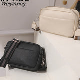 Weiyinxing Style Small Shoulder Bags For Women Solid Color Pu Leather Wide Strap Crossbody Bag Female Phone Purse Messenger Handbag