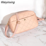 Weiyinxing Chain Ladies Crossbody Bag Lingge Embroidery Small Messenger Bag for Women Camera Female Shoulder Bag Phone Purse Clutch