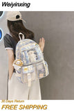 Weiyinxing Capacity Backpack Schoolbag Student Female Korean School Version Harajuku Cartoon Backpack Junior High