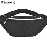 Weiyinxing Women Plaid Waist Bag Female Oxford Waterproof Belt Bags Designer Crossbody Chest Bag Ladies Fashion Fanny Pack Banana Hip Purse