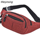 Weiyinxing Men Women Waist Bag Casual Fanny Pack Purse Large Phone Belt Bag Pouch Canvas Outdoor Travel Phone Bag Banana Hip Bags