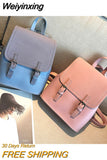 Weiyinxing Brand Backpack For Women 2023 New High Quality Pu Leather Girls School Bags Female Lady Fashion Travel Backpacks