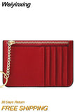 Weiyinxing Color Card Holder for Women Super Thin Small Female Wallet Pu Leather Mini Business ID Credit Card Case Women's KeyChain