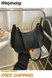 Weiyinxing Armpit HandBag Women's One Shoulder Bags 2023 New Summer Trend Soild Color Simple Subaxillary Shoulder Bag Casual Retro