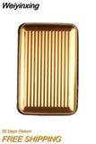 Weiyinxing Aluminum Antimagnetic Card Holder Women Men Metal Credit Card Business Card Holders Organizer Purse Wallet