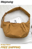 Weiyinxing Women's Bag Large Capacity Casual Nylon Crossbody Bag Dumpling Bag High Grade Solid Color Shoulder Bag