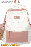 Weiyinxing Trendy Nylon Kawaii Flannel Floral Bag Ladies Cute College Backpack Women Travel Student Bag Female Laptop Backpack Fashion