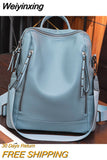 Weiyinxing Quality Leather designer Backpack Women Shoulder Bags Multifunction Travel Backpacks School Bags for Girls Bagpack Mochila