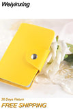 Weiyinxing Women PU Bank Card Holder Candy Color Card Wallet multiple Card Slots Wallet Credit Bussiness Card Holder Large-capacity Purse
