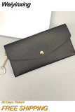 Weiyinxing Ladies' Long Purse Women's Hand Purse Multi-card Button Fashion Mobile Phone Case Solid Color All-match Fashion Ring Chain