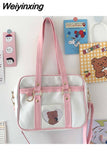 Weiyinxing Harajuku Women Shoulder Bag Japanese JK Uniform Itabag Fashion Patchwork PU Kawaii Crossbody Bags Femme Casual Bolso Mujer