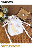 Weiyinxing Crossbody Bag 2023 Ancient Customs Canvas Hanfu Small Bag Chinese Style Embroidery Cross Body One Shoulder Bag Retro Tassels