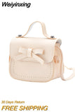 Weiyinxing Fashion Children's Coin Purse PU Leather Cute Mini Sweet Bow Handbag Lovely Crossbody Shoulder Bag Wallet for Girls